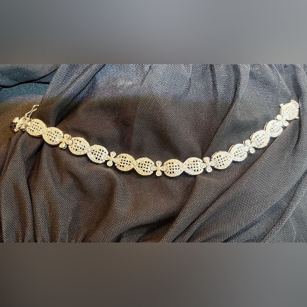 Sterling silver bracelet with sparkling stones